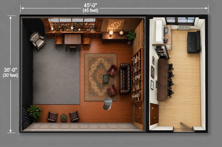 BAZA Studio in Manhattan, NYC  Floor Plan – Library &amp; Production Areas