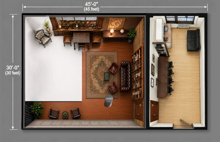 BAZA Studio in Manhattan, NYC  Floor Plan – Library &amp; Production Areas